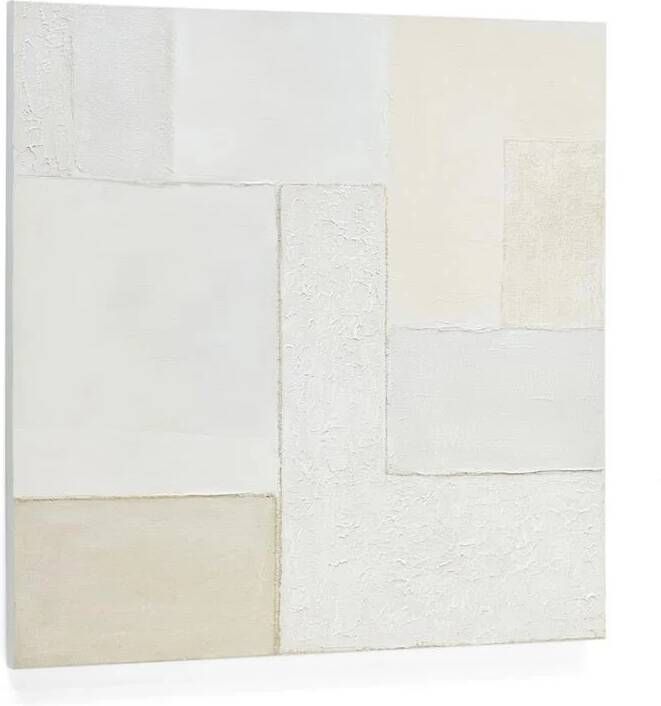 Kave Home Abstract doek Pineda wit 95 x 95 cm - Foto 1