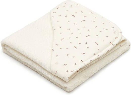 Kave Home Deya baby handdoek cape in wit katoen met patronen - Foto 1