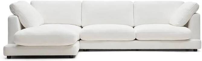Kave Home Gala 4-zitsbank met chaise longue links in wit 300 cm - Foto 1