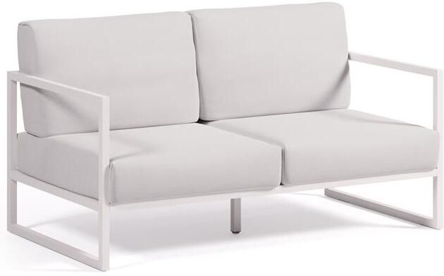 Kave Home Comova 2-zits bank voor buiten wit en aluminium 150 cm
