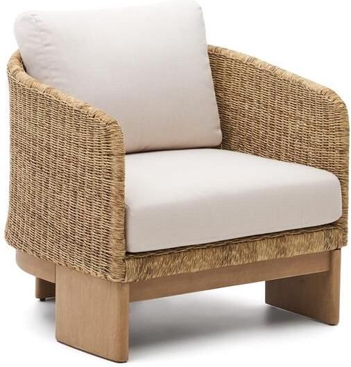 Kave Home Fauteuil Xoriguer van synthetisch rotan en FSC 100% massief eucalyptushout FSC 100% - Foto 2