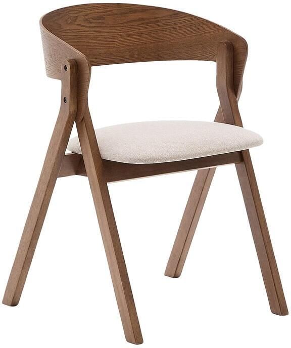 Kave Home Godia Eetkamerstoel Donkerbruin Beige - Foto 4