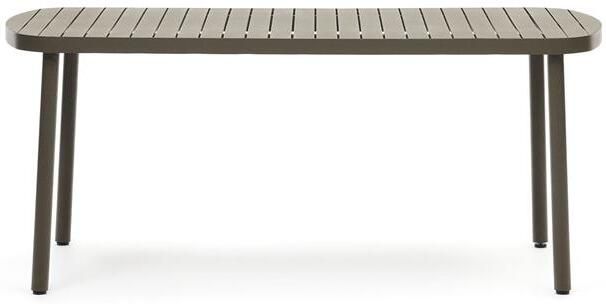Kave Home Joncols buitentafel in aluminium met groen gelakte afwerking 180 x 90 cm - Foto 2