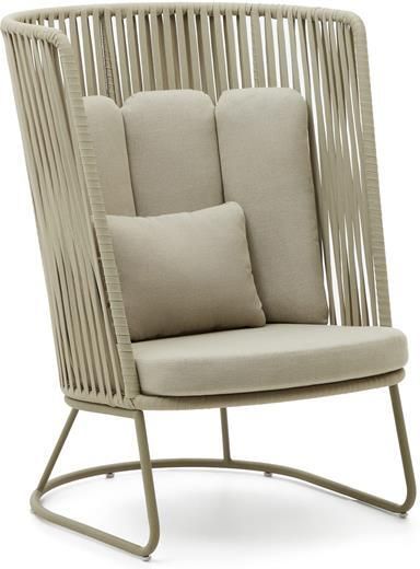 Kave Home Outdoor fauteuil Saconca met hoge rugleuning in touw en
