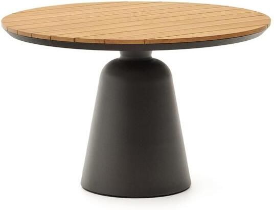 Kave Home Ronde tuintafel Tudons van grijs afgewerkt aluminium en