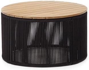 Kave Home Salontafel Dandara van staal zwart touw en massief acaciahout Ø70 cm. FSC 100% - Foto 2