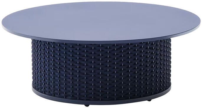 Kave Home Outdoor Salontafel Sedalis Aluminium en touw 99cm Donkerblauw