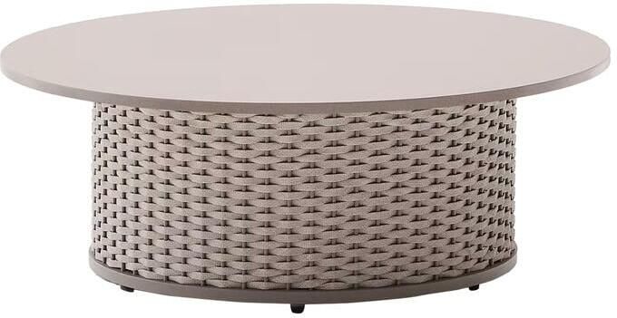 Kave Home Outdoor Salontafel Sedalis Aluminium en touw 99cm Taupe