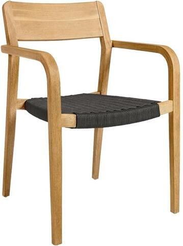 Kave Home Better stoel in massief acaciahout en zwart touw