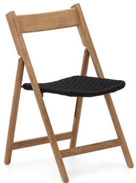 Kave Home Vouwstoel Dandara massief acaciahout en stalen frame met zwart touw FSC 100% - Foto 2