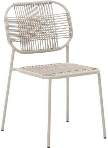 Kave Home Stapelbare tuinstoel Talaier van synthetisch rotan en gegalvaniseerd staal met beige afwer - Foto 2