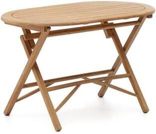 Kave Home Klaptafel Dandara van massief acaciahout natuurlijke afwerking Ø 120 x 60 cm FSC 100% - Foto 2