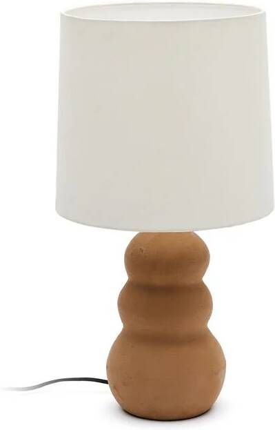 Kave Home Madsen-tafellamp van terracotta met witte lampenkap - Foto 2
