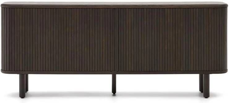 Kave Home Mailen-dressoir met 2 deuren van essenfineer met een donkere afwerking 180 x 75 cm - Foto 4