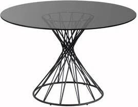 Kave Home Niut ronde glazen tafel met massief stalen poten en zwarte afwerking Ø 120 cm - Foto 3