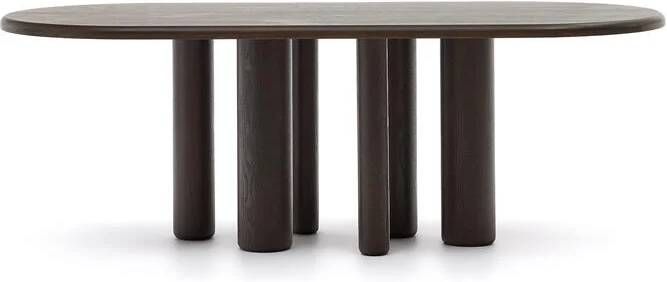 Kave Home Ovale Mailen-tafel in essenfineer met donkere afwerking Ø 220 x 105 cm - Foto 4