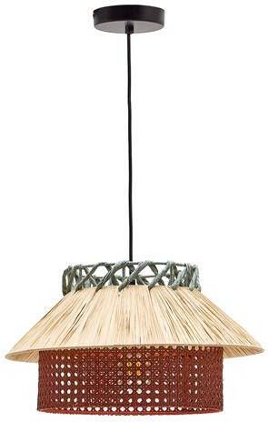 Kave Home Pulmi-plafondlamp van raffia met natuurlijke terracotta - Foto 2