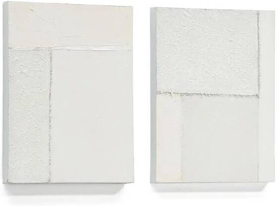 Kave Home Set Pineda van 2 witte abstracte doeken 30 x 40 cm - Foto 2