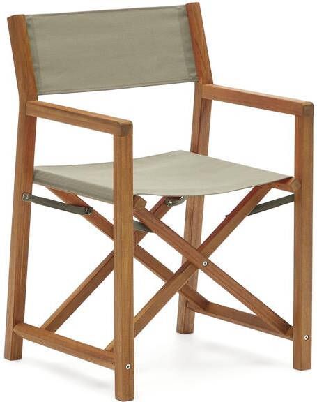 Kave Home Thianna opvouwbare tuinstoel in groen met massief