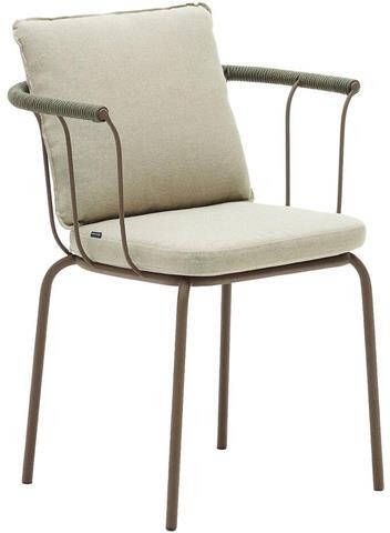 Kave Home Tuinstoel Salguer Gevlochten touw en staal Beige