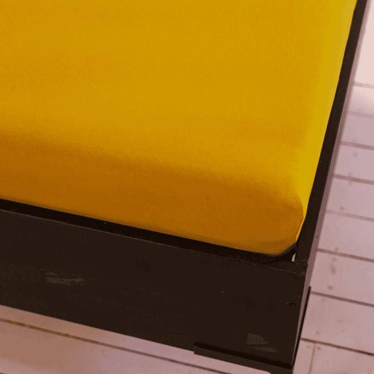 KAYORI Hoeslaken Doublejersey (hoekhoogte 40 cm ) Ocher B 180 200 x L 200 220 cm Lits-jumeaux Anti-allergisch Strijkvrij Geschikt voor Standaard Matras Boxspring Matras + Topper Waterbed KAY007228-B 180 200 x L 200 220 cm