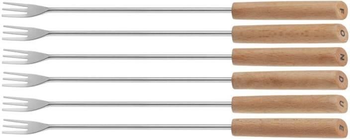 Kela Fonduevorken Drietand Set van 6 | Bergamo
