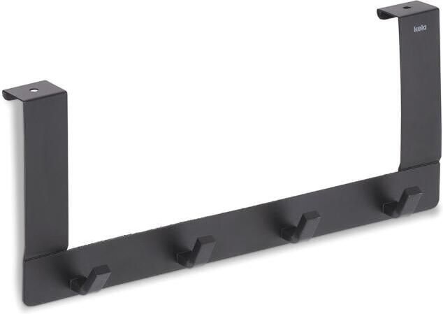 Kela Kledinghaak voor Deur 4 Haken Zwart | Colgar