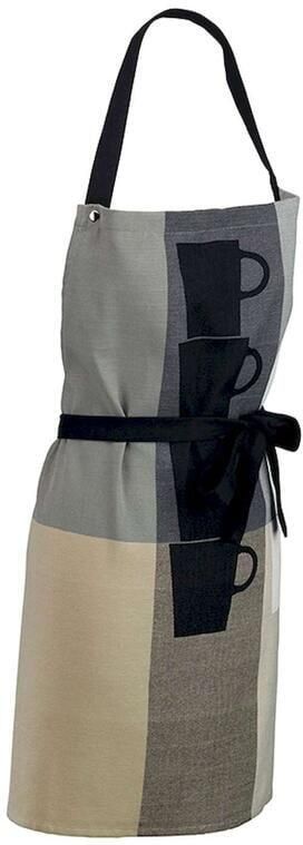 Kela Kookschort Keukenschort Set van 2 Stuks Katoen Grijs met Koffiekop
