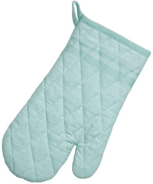 Kela Ovenwant Ovenhandschoen Set van 4 Stuks Katoen Aquablauw met Stree