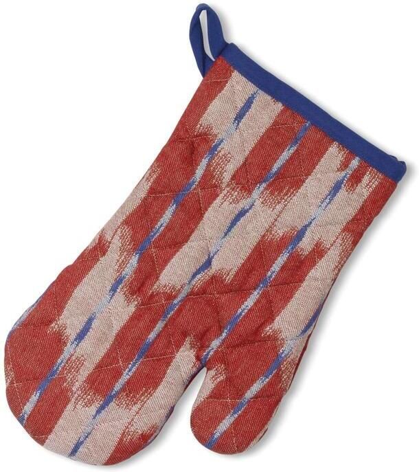 Kela Ovenwant Ovenhandschoen Set van 4 Stuks Katoen Blauw Rood 28 x 2