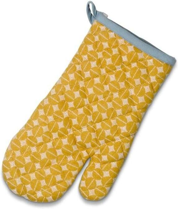 Kela Ovenwant Ovenhandschoen Set van 4 Stuks Katoen Curry Geel 31 x 18