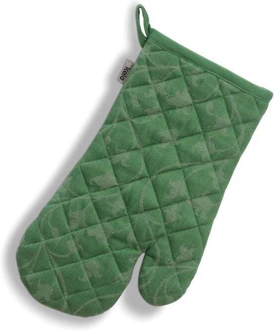 Kela Ovenwant Ovenhandschoen Set van 4 Stuks Katoen Groen met Bloemen