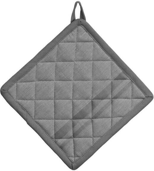 Kela Pannenlap Set van 4 Stuks Katoen Donker Grijs met Streep 20 x 20 c