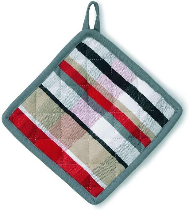 Kela Pannenlap Set van 4 stuks Katoen Grijs Groen Rood 20 x 20 cm K