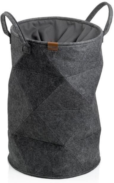 Kela Wasmand met Trekkoord 33 x 50 cm Vilt Rond Donker Grijs | F