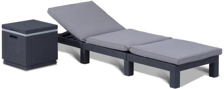 Allibert ligbed Daytona incl. kussen cool grey 22x65x195 cm Leen Bakker - Foto 2