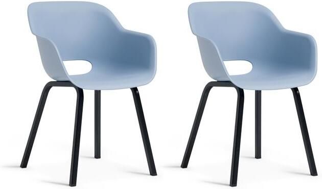 Keter Noa Tuinstoel 2 stuks 55x56 5x80cm metalen frame Blauw