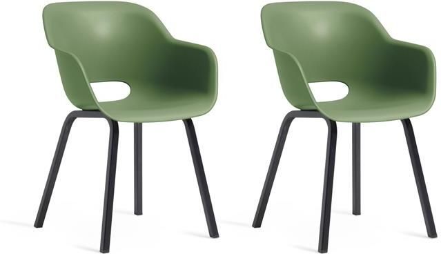 Keter Noa Tuinstoel 2 stuks 55x56 5x80cm Olijfgroen