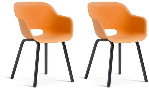 Keter Noa Tuinstoel 2 stuks 55x56.5x80cm metalen onderstel