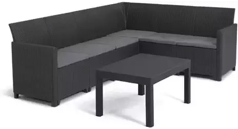 Keter Marie Hoek Loungeset + Orlando Tafel 6 personen Grijs