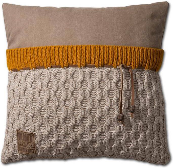 Knit Factory Joep Sierkussen Beige Mêlee 50x50 cm