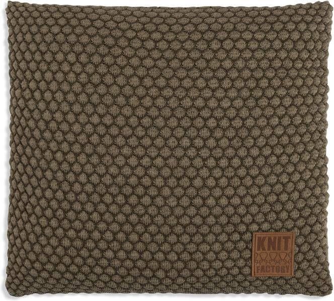 Knit Factory Juul Sierkussen Groen|Olive 50x50 cm