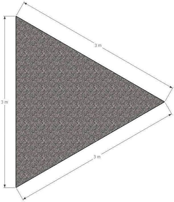 Koopman Schaduwdoek driehoek 3x3x3m Antraciet met Bevestigingsset - Foto 1