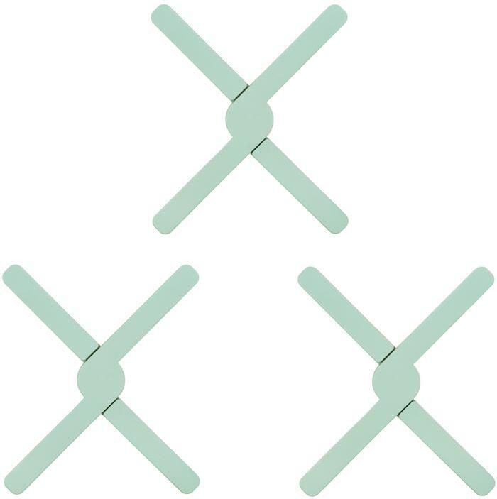 Krumble Opvouwbare siliconen pannenonderzetter Groen Set van 3