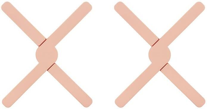 Krumble Opvouwbare siliconen pannenonderzetter Roze Set van 2