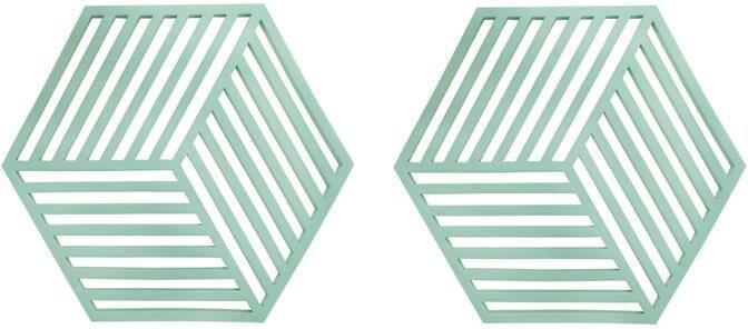 Krumble Pannenonderzetter Hexagon Groen Set van 2