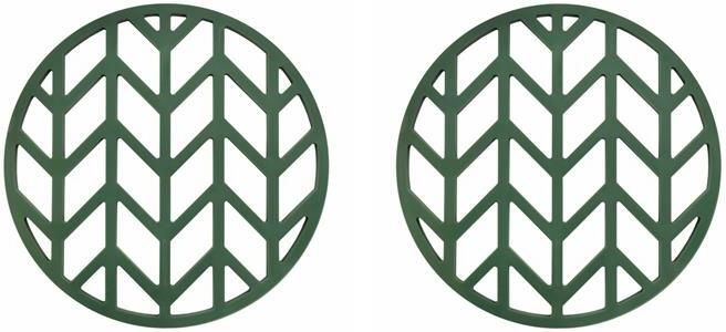 Krumble Pannenonderzetter met pijlen patroon Groen Set van 2