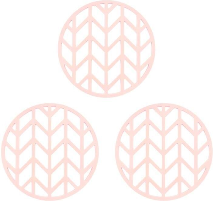 Krumble Pannenonderzetter met pijlen patroon Roze Set van 3