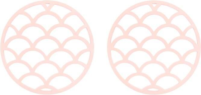 Krumble Pannenonderzetter met schubben patroon Roze Set van 2