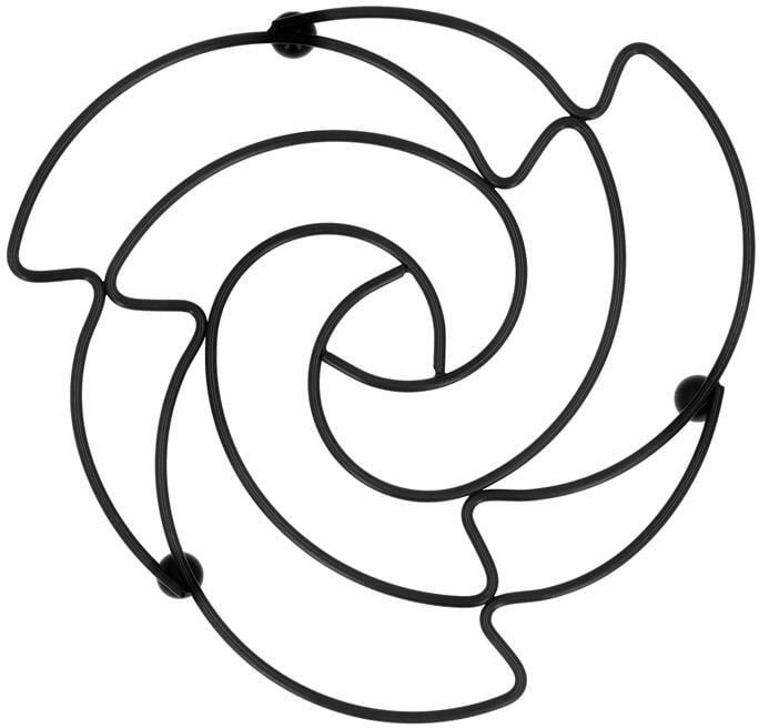 Krumble Pannenonderzetter roos Metaal Zwart